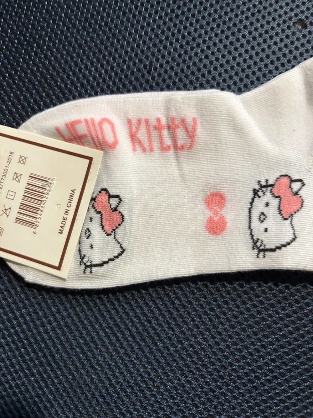 Cute Hello Kitty Crew Socks - Pink & Cream Womens or teens